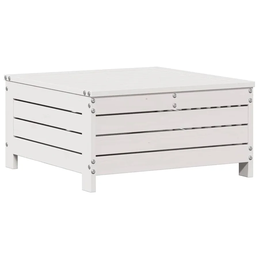 Salon de jardin 4 pcs avec coussins blanc bois de pin massif - 7