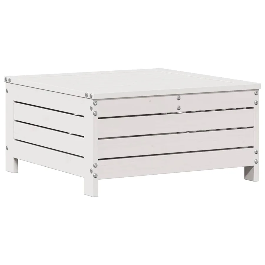 Salon de jardin 4 pcs avec coussins blanc bois de pin massif - 6