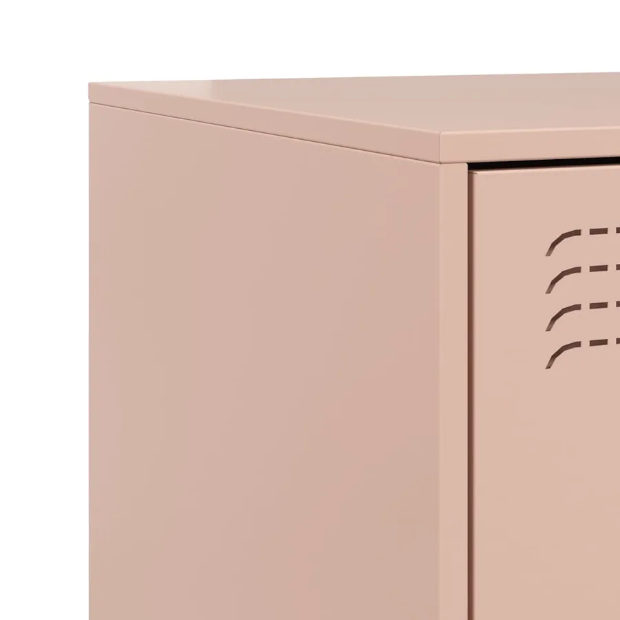 Table de chevet rose 34,5x39x44 cm acier - 10