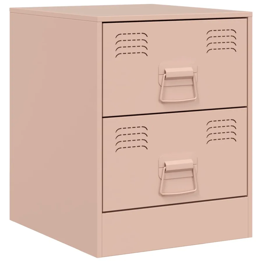 Table de chevet rose 34,5x39x44 cm acier - 2