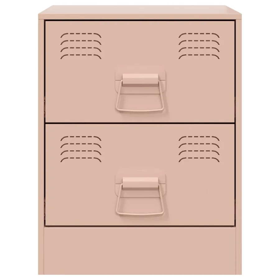 Table de chevet rose 34,5x39x44 cm acier - 6