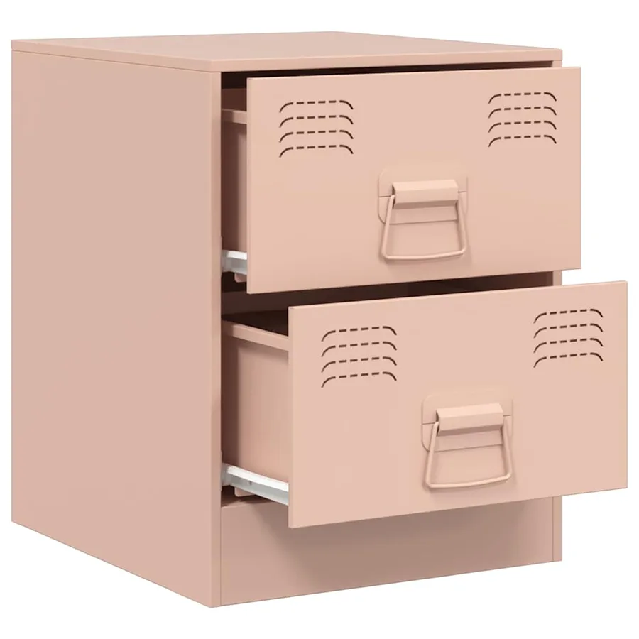 Table de chevet rose 34,5x39x44 cm acier - 7