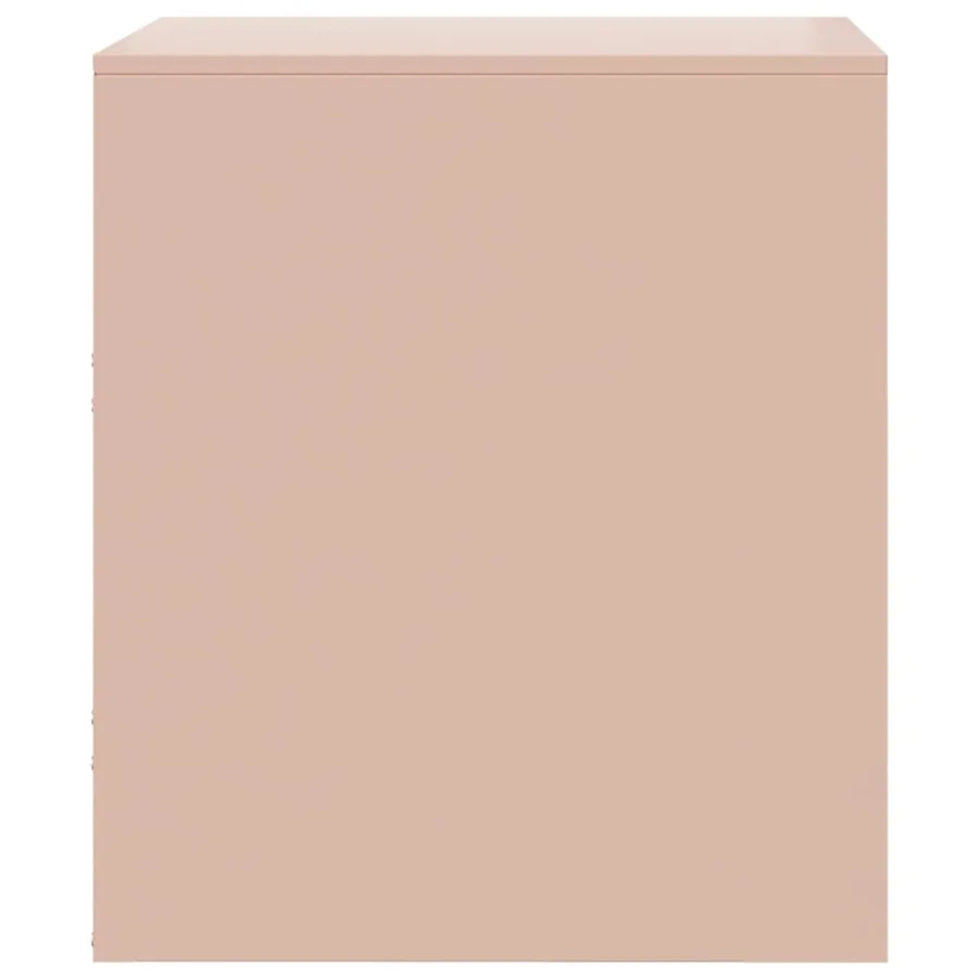 Table de chevet rose 34,5x39x44 cm acier - 8