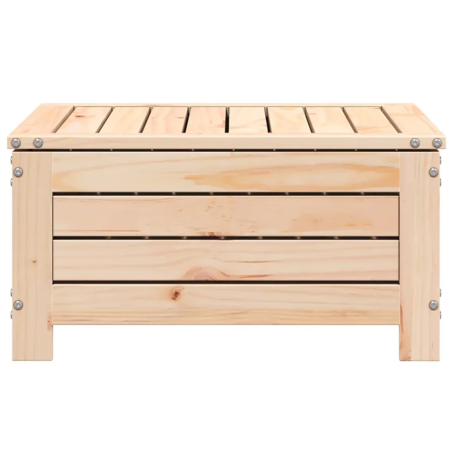 Repose-pied de jardin avec coussin bois de pin massif - 5
