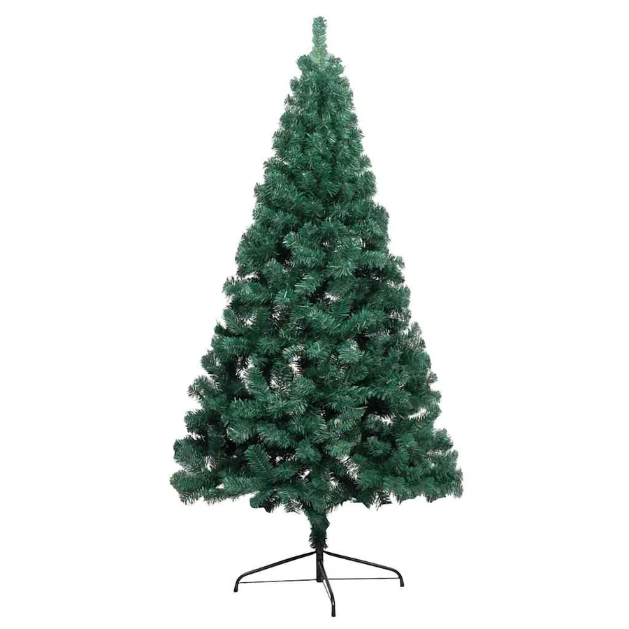 Demi-arbre de Noël artificiel pré-éclairé et boules vert 150 cm - 2