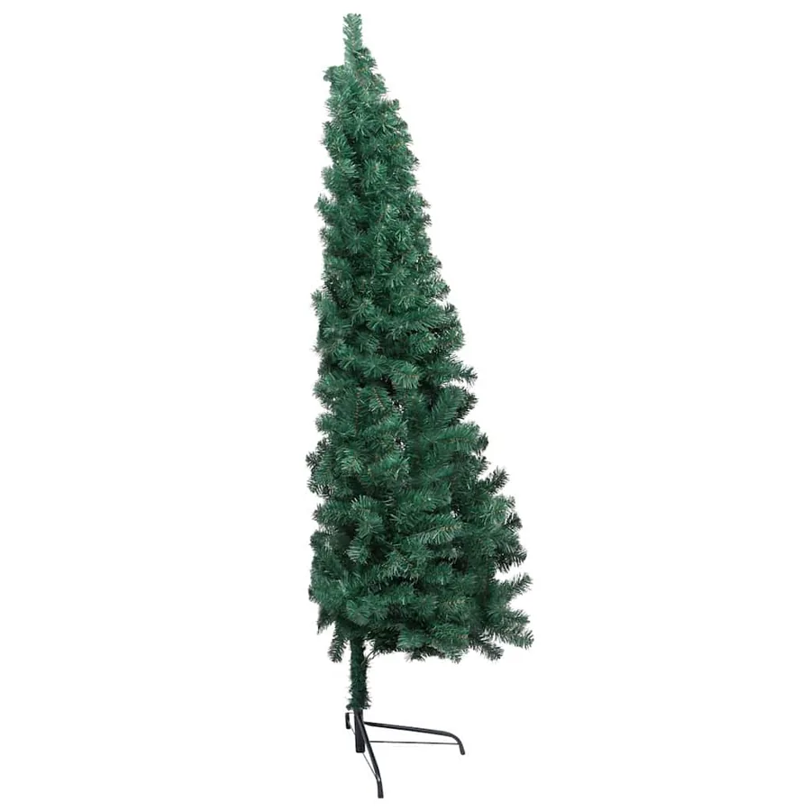 Demi-arbre de Noël artificiel pré-éclairé et boules vert 150 cm - 4