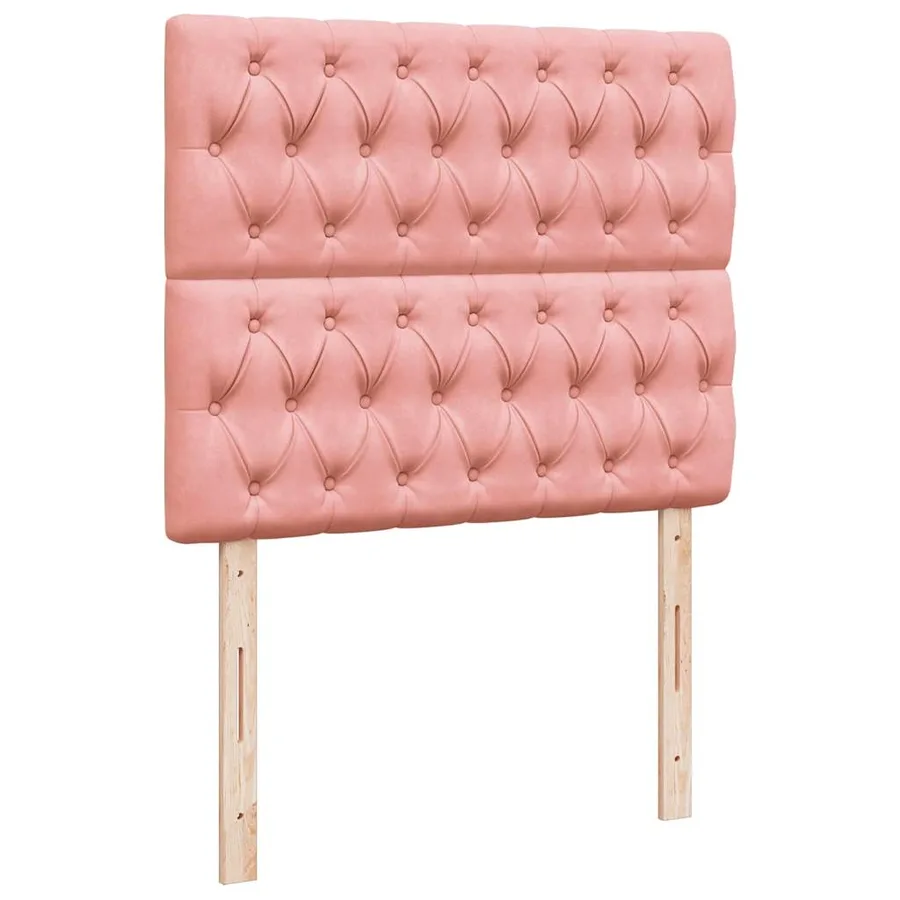 Sommier à lattes de lit et matelas LED rose 120x190 cm velours - 9