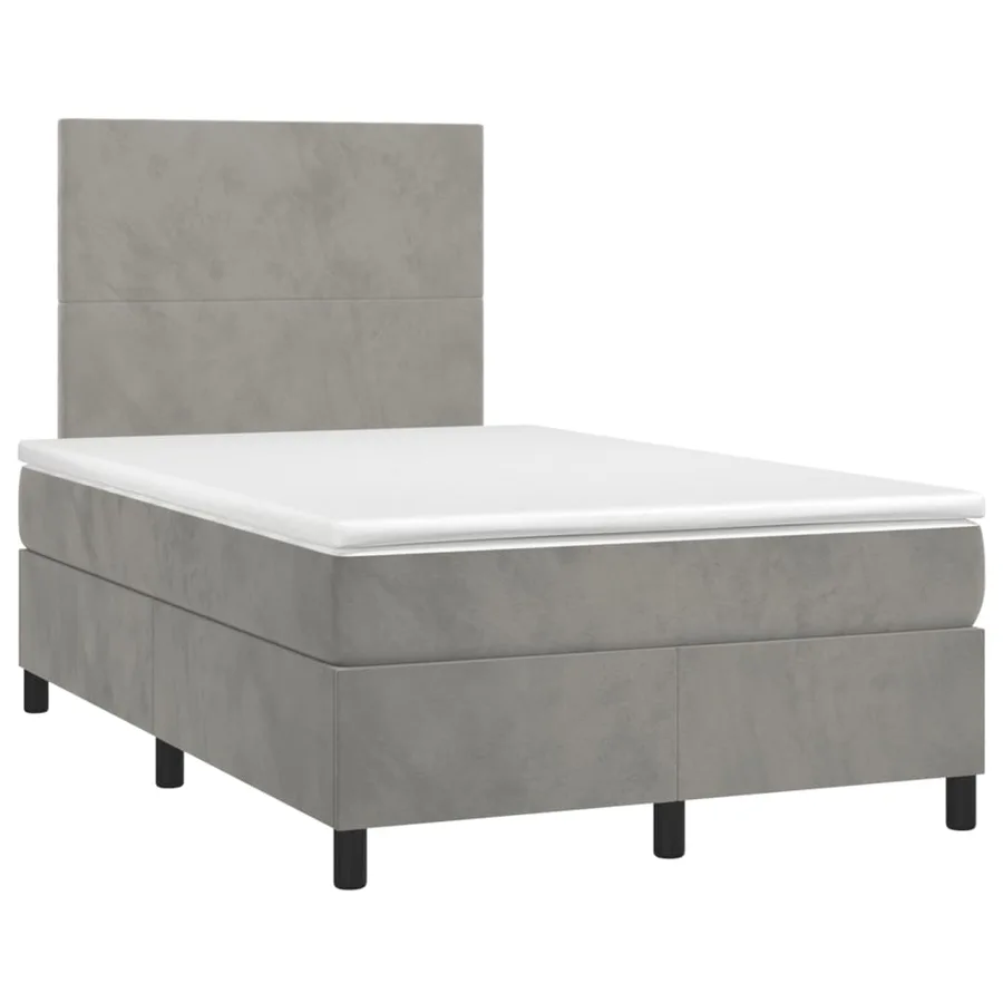 Sommier à lattes de lit avec matelas LED gris clair 120x190 cm - 3