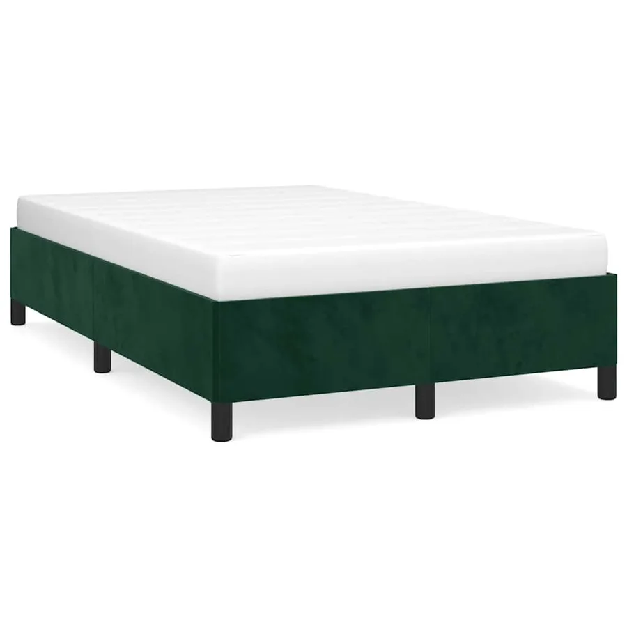 Cadre de lit sans matelas vert foncé 120x190 cm velours - 2