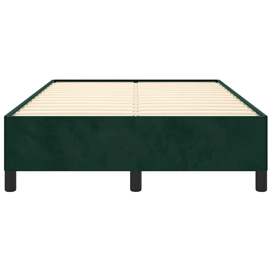Cadre de lit sans matelas vert foncé 120x190 cm velours - 5