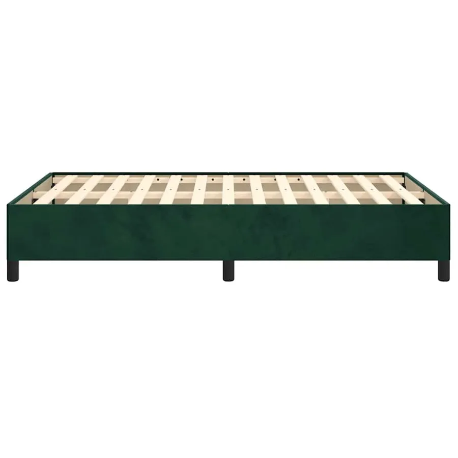 Cadre de lit sans matelas vert foncé 120x190 cm velours - 6