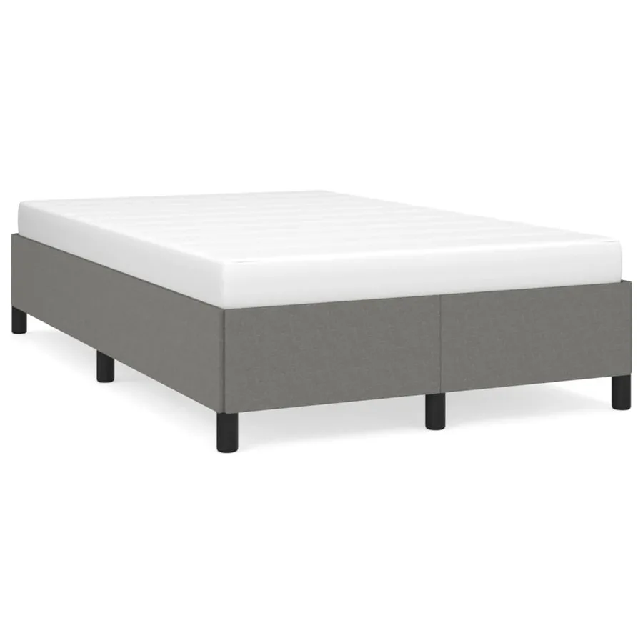 Cadre de lit sans matelas gris foncé 120x190 cm tissu - 2