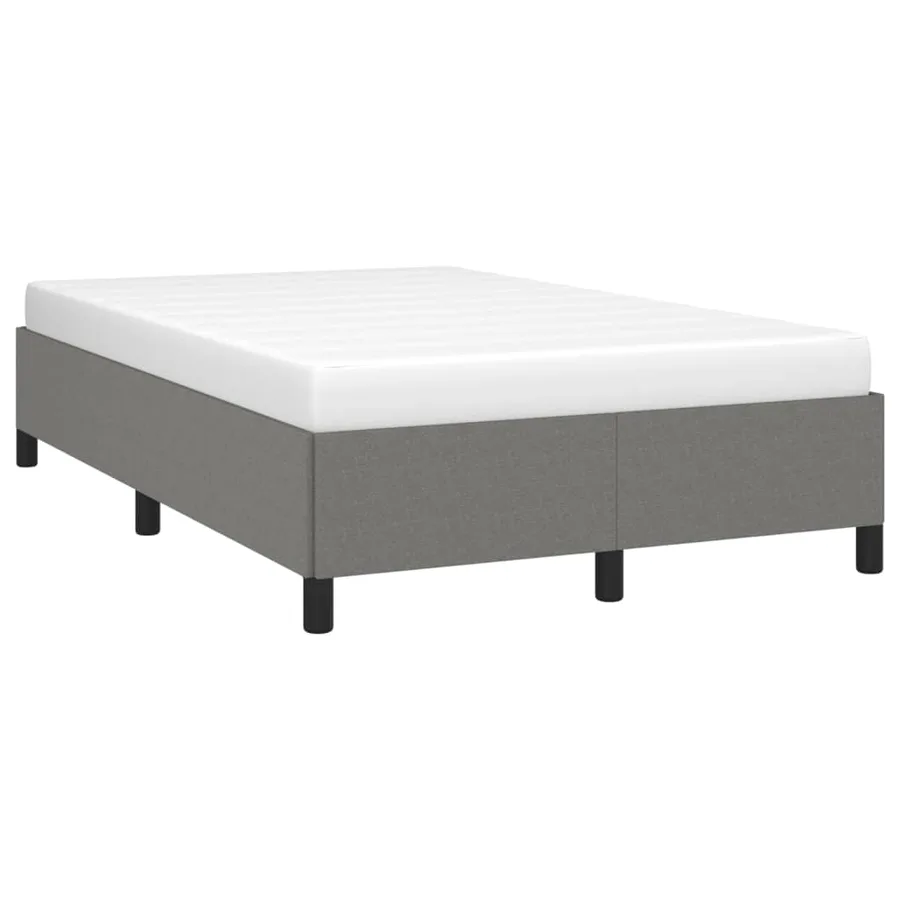 Cadre de lit sans matelas gris foncé 120x190 cm tissu - 3