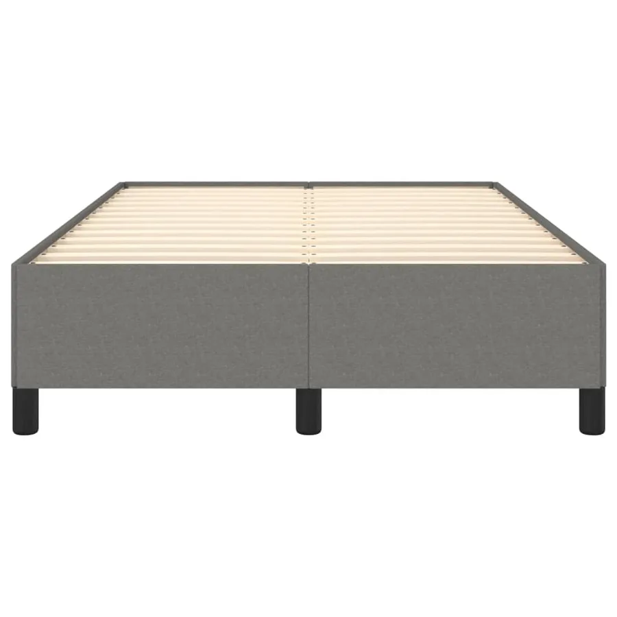 Cadre de lit sans matelas gris foncé 120x190 cm tissu - 4