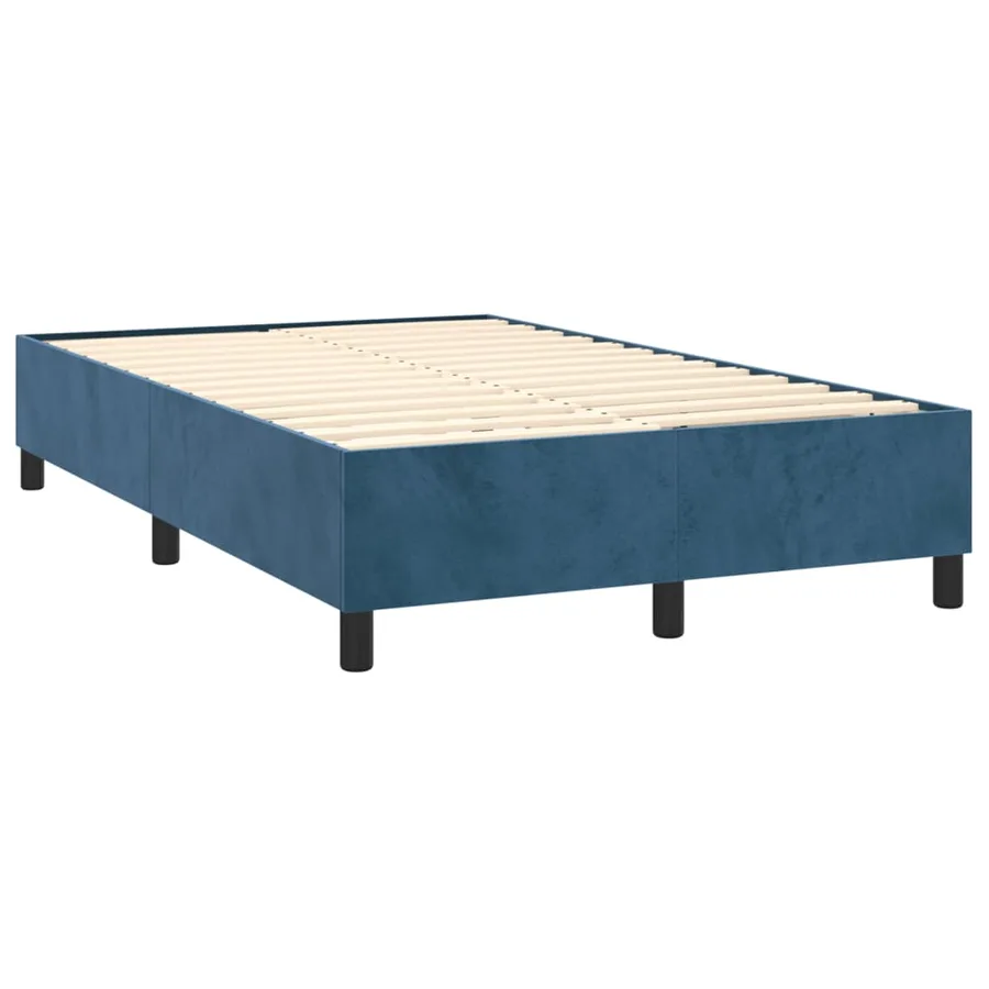 Sommier à lattes de lit et matelas bleu foncé 120x190cm velours - 4