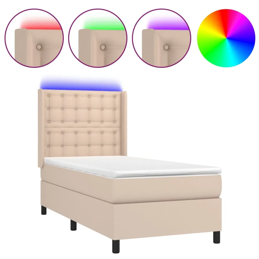 Sommier à lattes de lit matelas LED Cappuccino 100x200 cm - 2