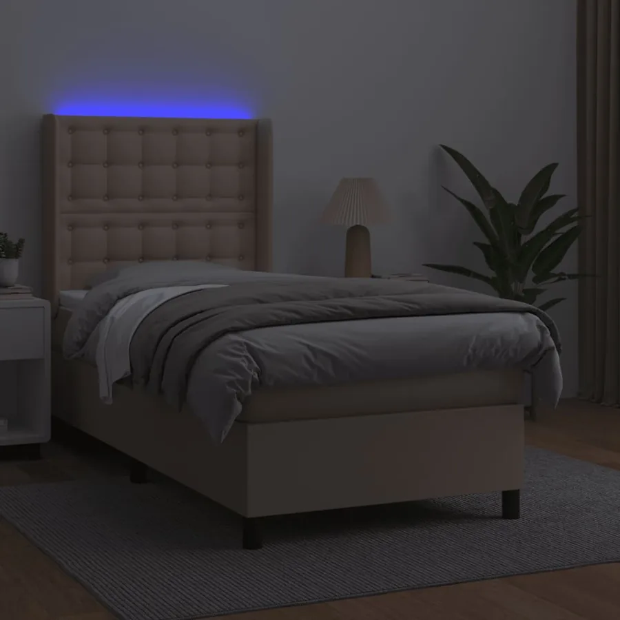 Sommier à lattes de lit matelas LED Cappuccino 100x200 cm - 3