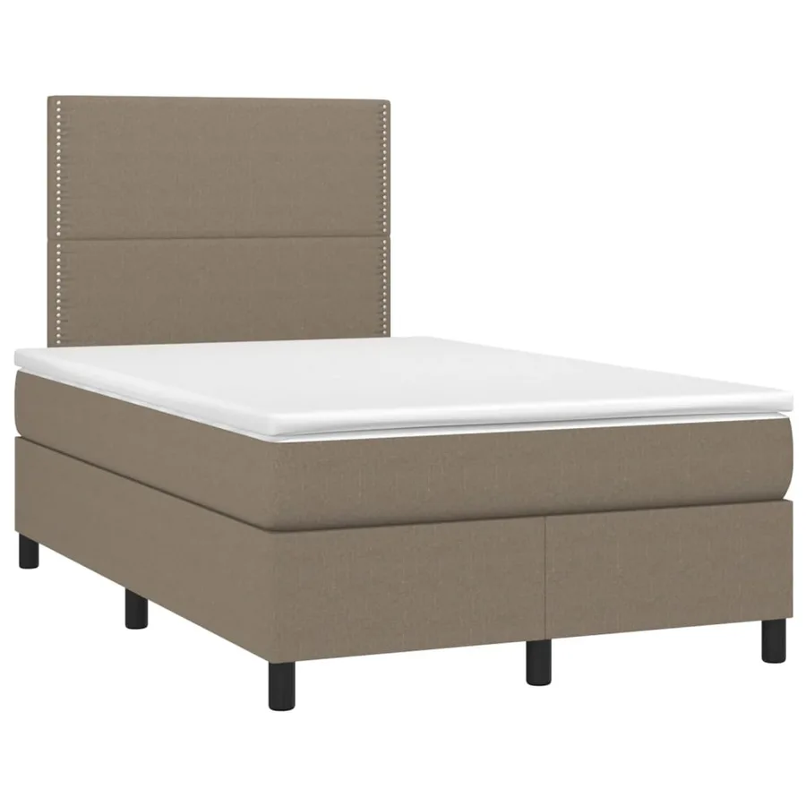Sommier à lattes de lit avec matelas taupe 120x190 cm tissu - 2