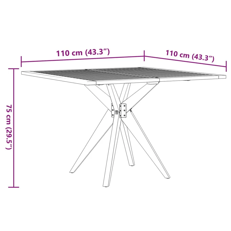 Ensemble à manger de jardin 5 pcs Bois d'acacia solide - 10