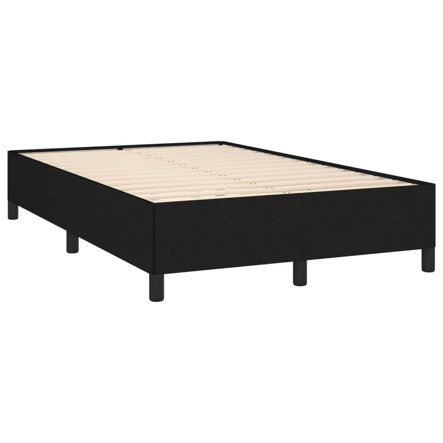 Cadre de lit sans matelas noir 120x190 cm tissu - 3
