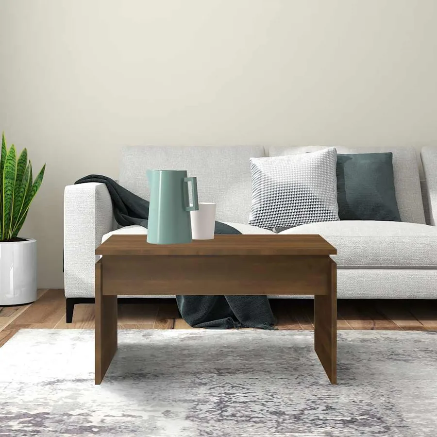 Table basse Chêne marron 68x50x38 cm Bois d'ingénierie - 3