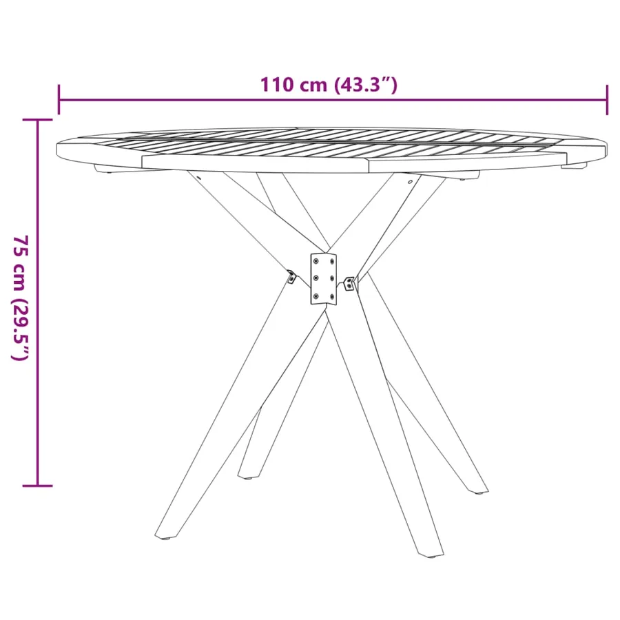 Ensemble à manger de jardin 5 pcs Bois d'acacia solide - 10