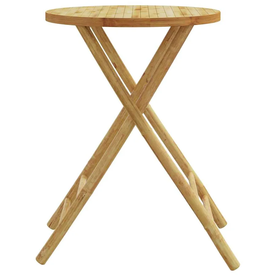 Table de jardin pliable Ø55x75 cm bambou - 5