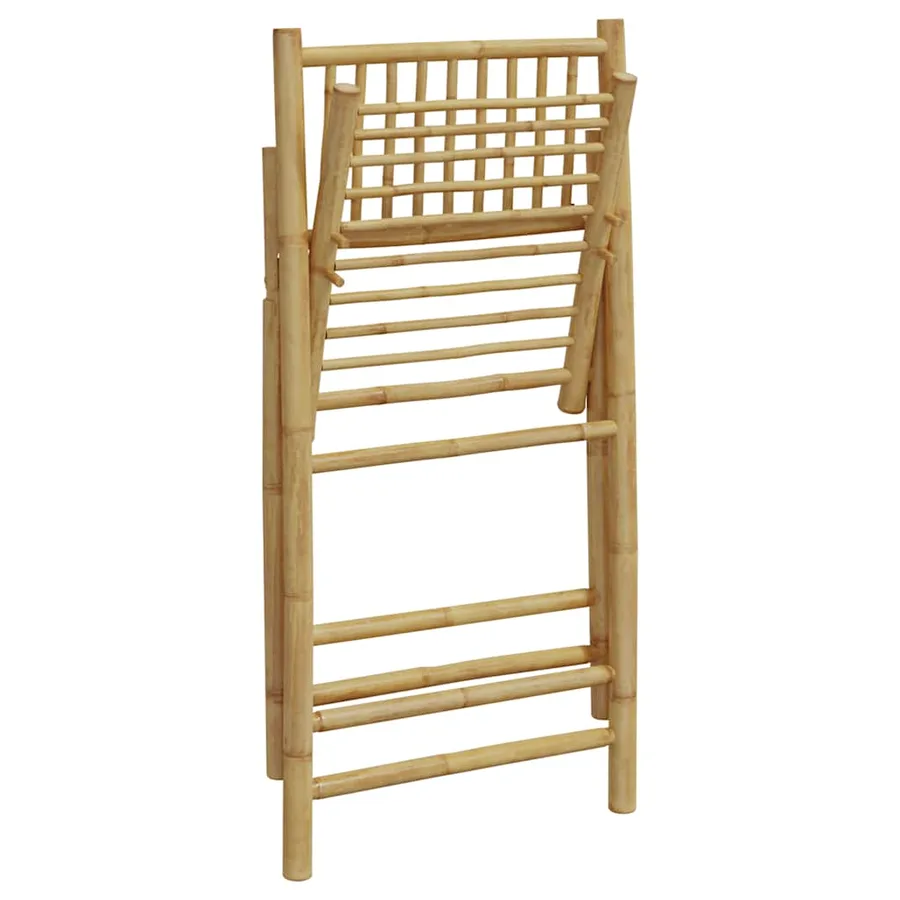 Chaises de bistro pliantes lot de 6 coussins gris foncé bambou - 7