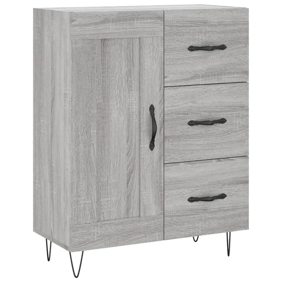 Buffet haut Sonoma gris 69,5x34x180 cm Bois d'ingénierie - 7