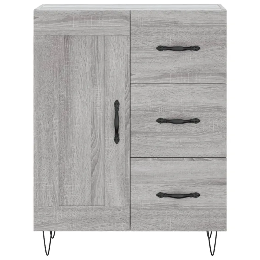 Buffet haut Sonoma gris 69,5x34x180 cm Bois d'ingénierie - 8