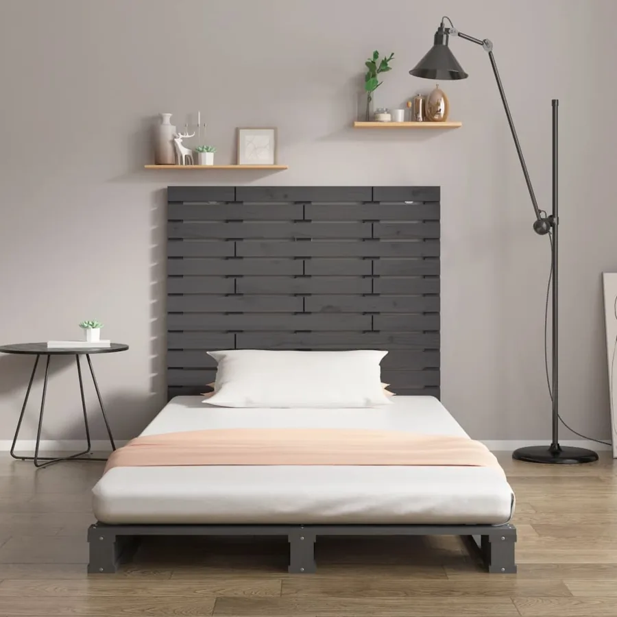 Tête de lit murale Gris 146x3x91,5 cm Bois massif de pin - 3