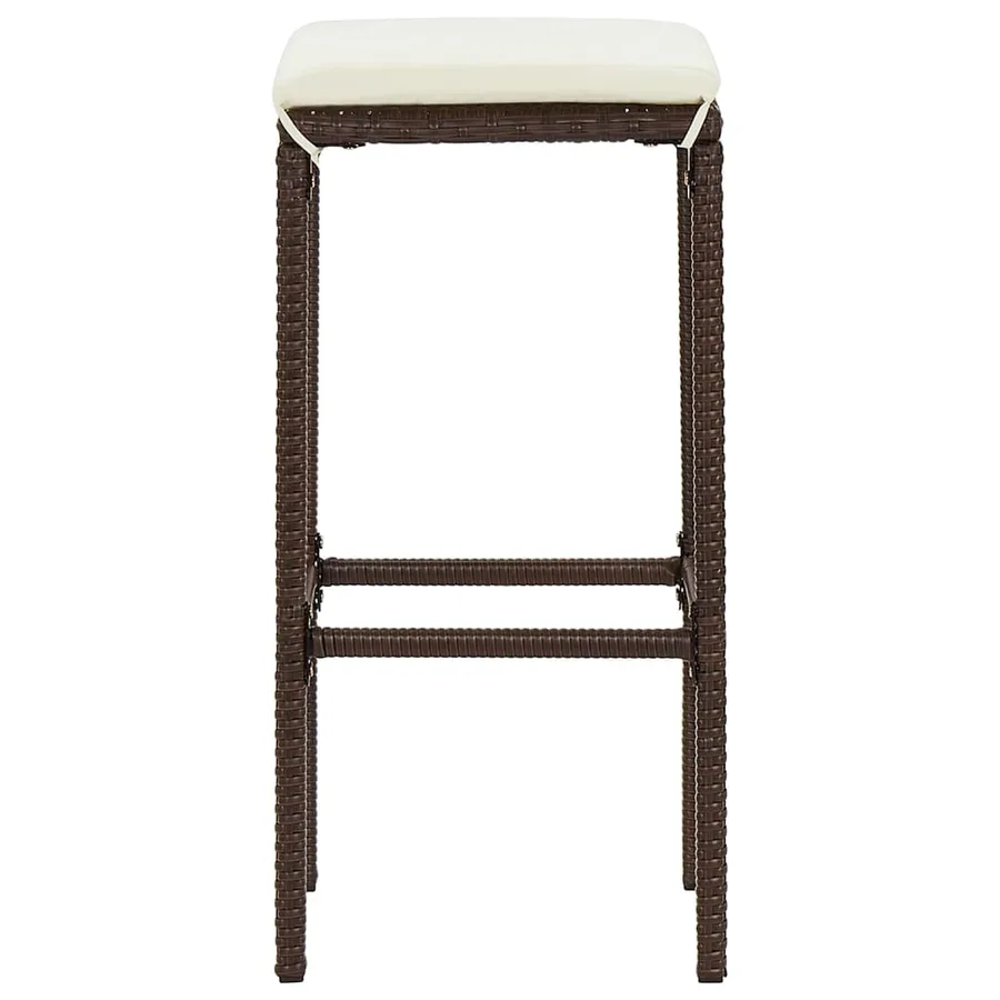 Ensemble de bar de jardin 5 pcs marron bois massif acacia rotin - 6