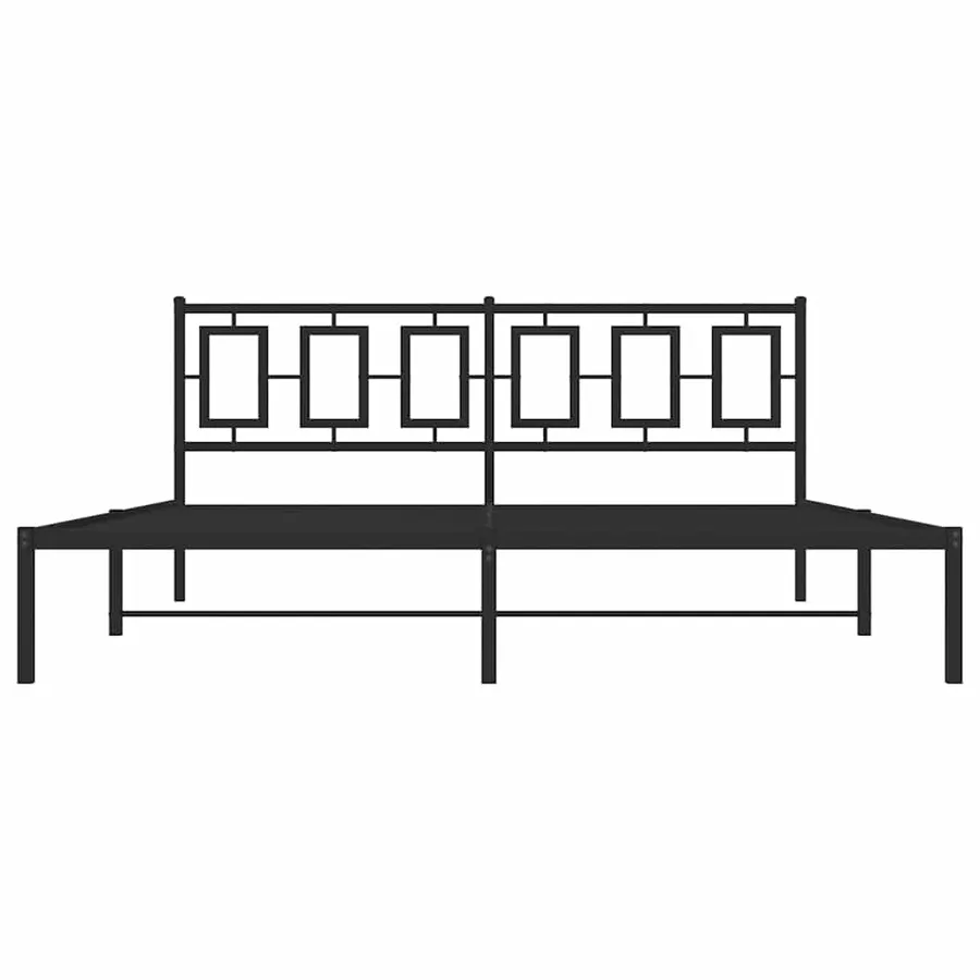 Cadre de lit métal sans matelas avec tête de lit noir 183x213cm - 5