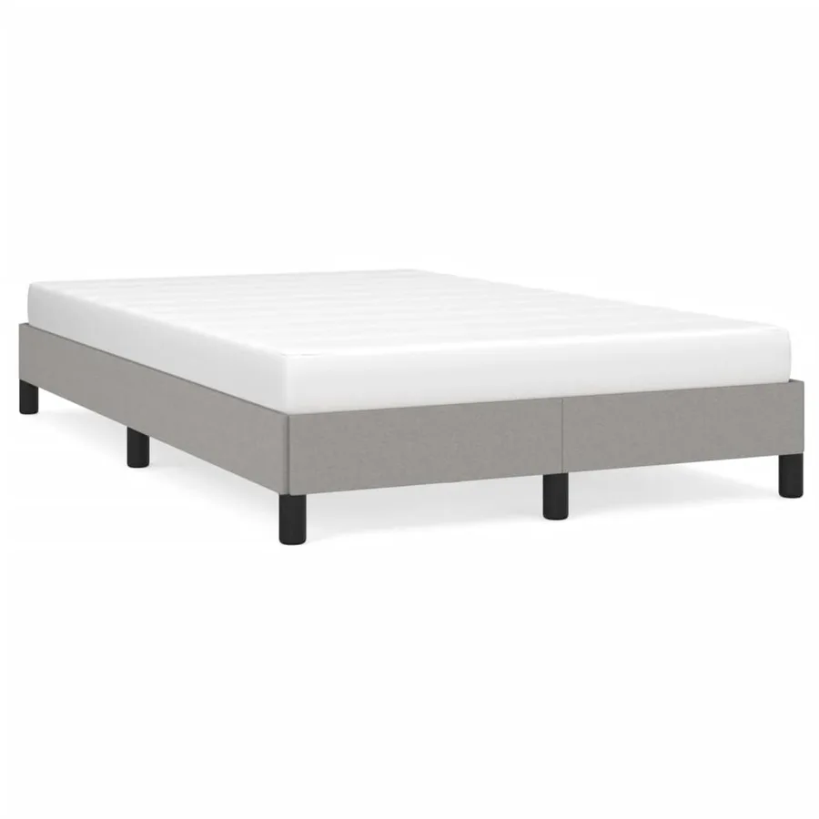 Cadre de lit sans matelas gris clair 120x190 cm tissu - 2