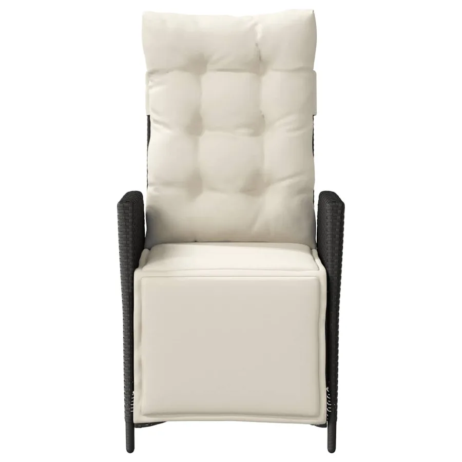 Ensemble de bistro 3 pcs avec coussins noir résine tressée - 5