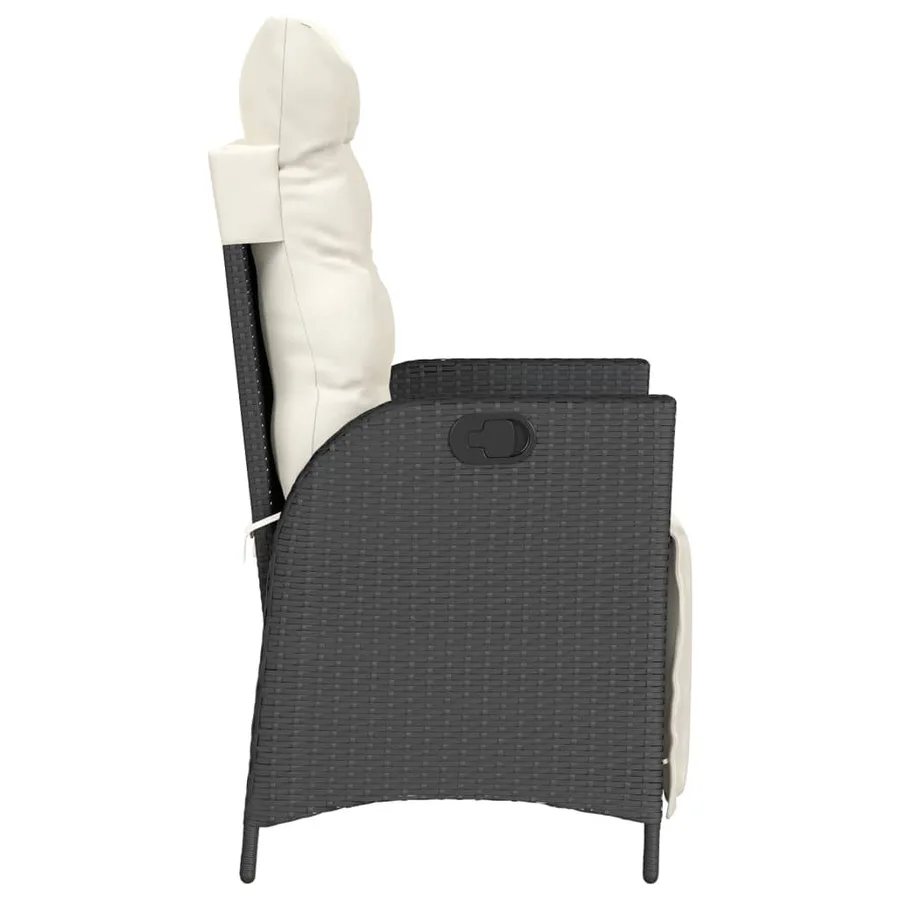 Ensemble de bistro 3 pcs avec coussins noir résine tressée - 6