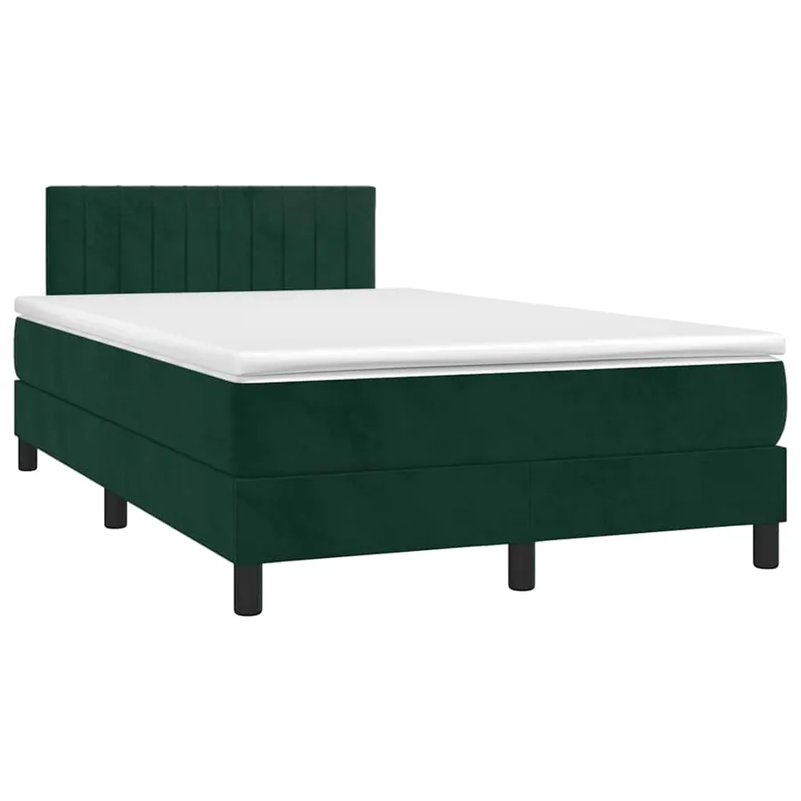 Sommier à lattes de lit avec matelas vert foncé 120x190 cm - 2