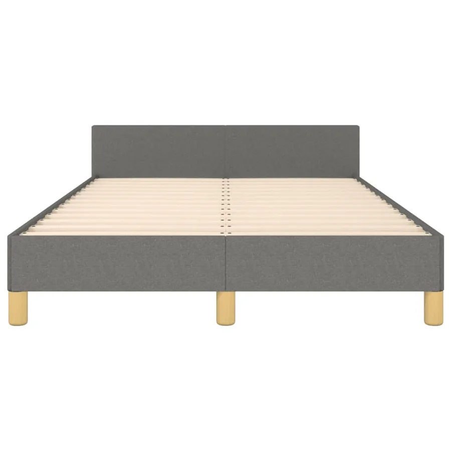 Cadre de lit sans matelas gris foncé 120x190 cm tissu - 6