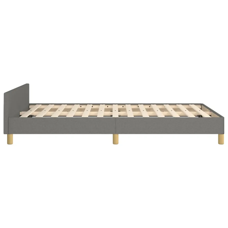 Cadre de lit sans matelas gris foncé 120x190 cm tissu - 7