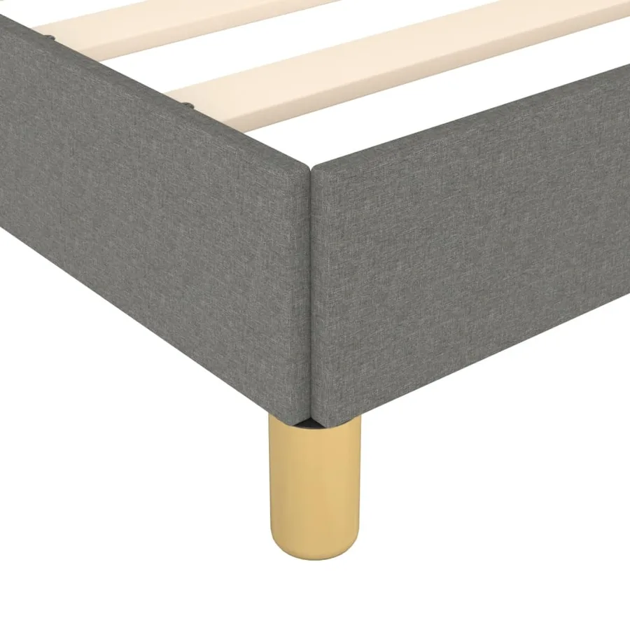 Cadre de lit sans matelas gris foncé 120x190 cm tissu - 9
