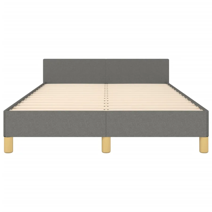 Cadre de lit sans matelas gris foncé 120x190 cm tissu - 6