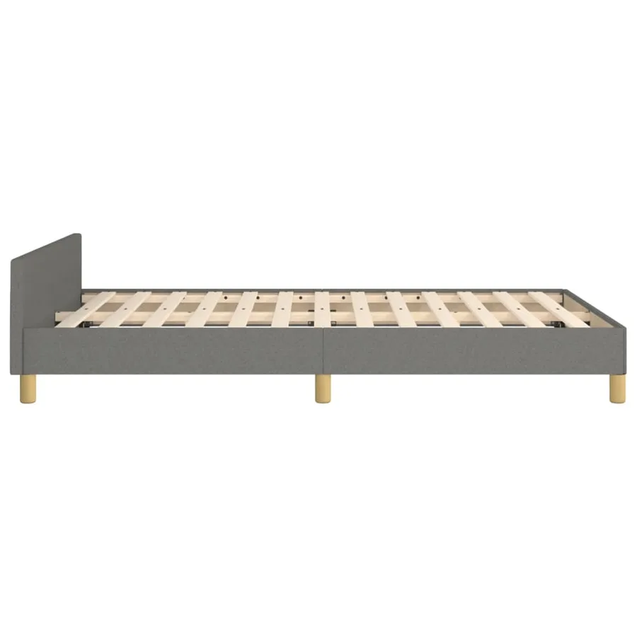 Cadre de lit sans matelas gris foncé 120x190 cm tissu - 7