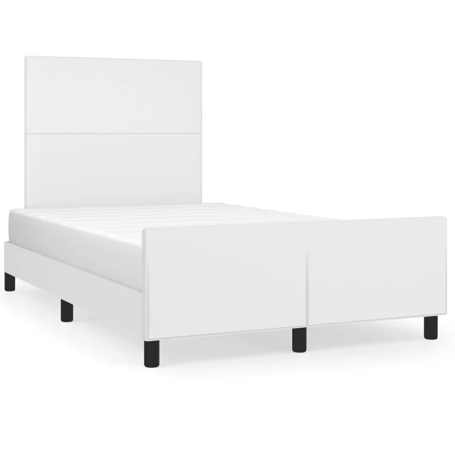 Cadre de lit sans matelas blanc 120x190 cm similicuir - 2