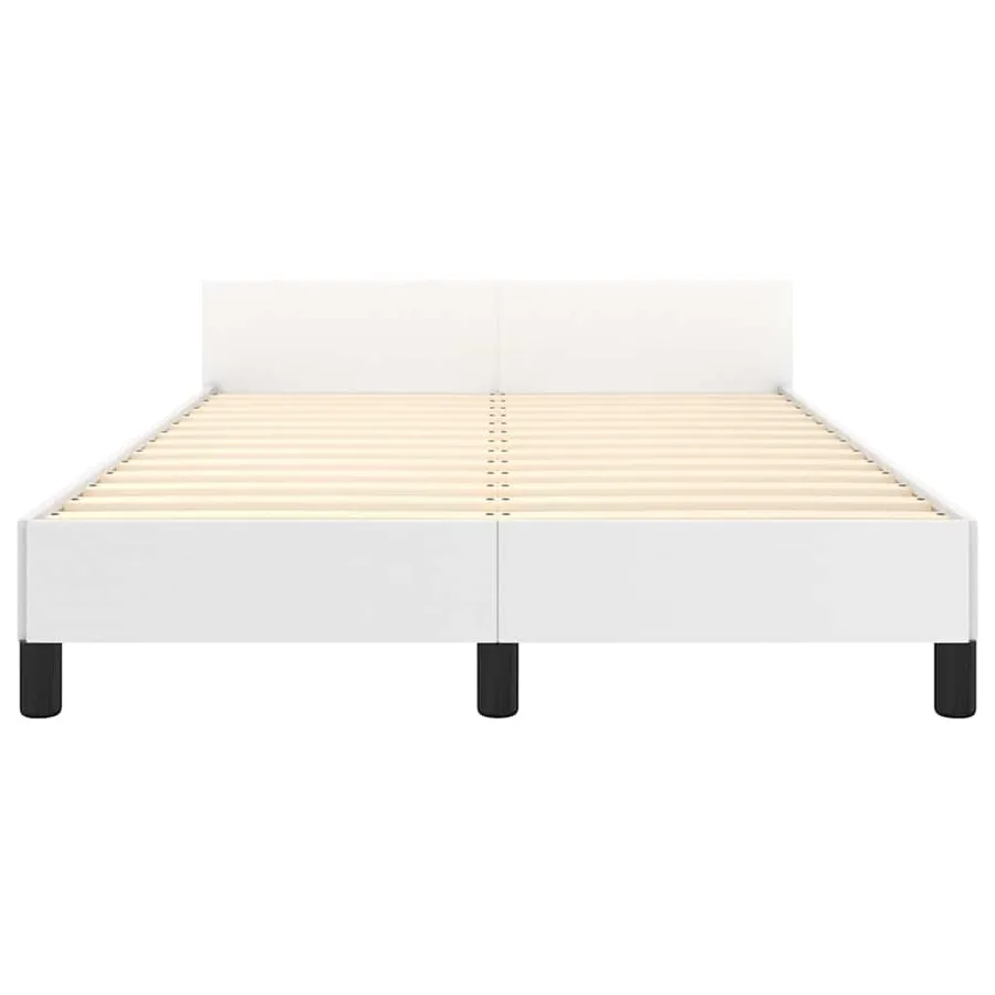 Cadre de lit sans matelas blanc 120x190 cm similicuir - 6