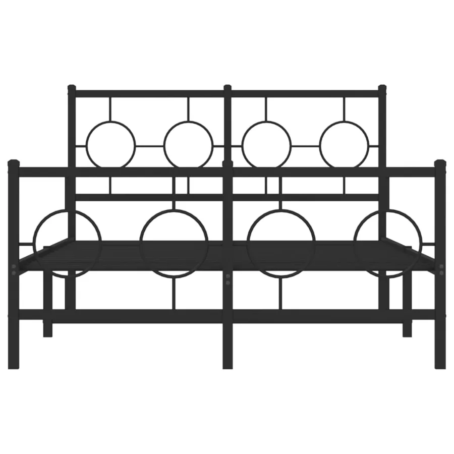 Cadre de lit métal sans matelas avec pied de lit noir 120x190cm - 5