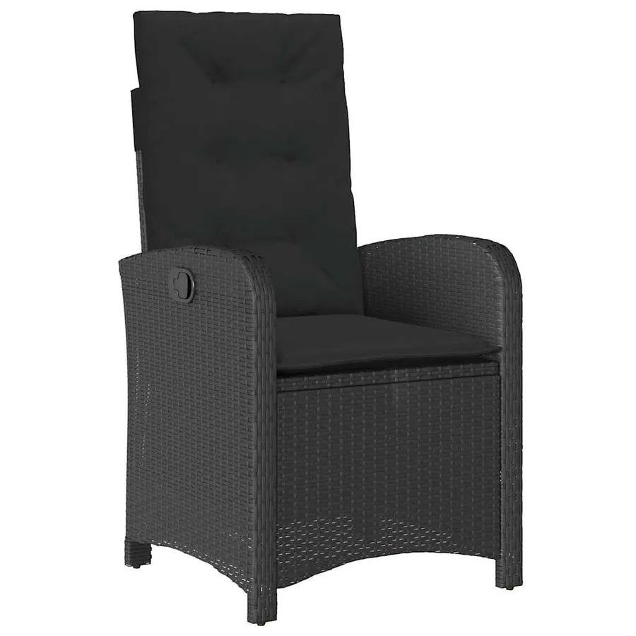Ensemble à manger de jardin 9pcs coussins noir résine tressée - 3