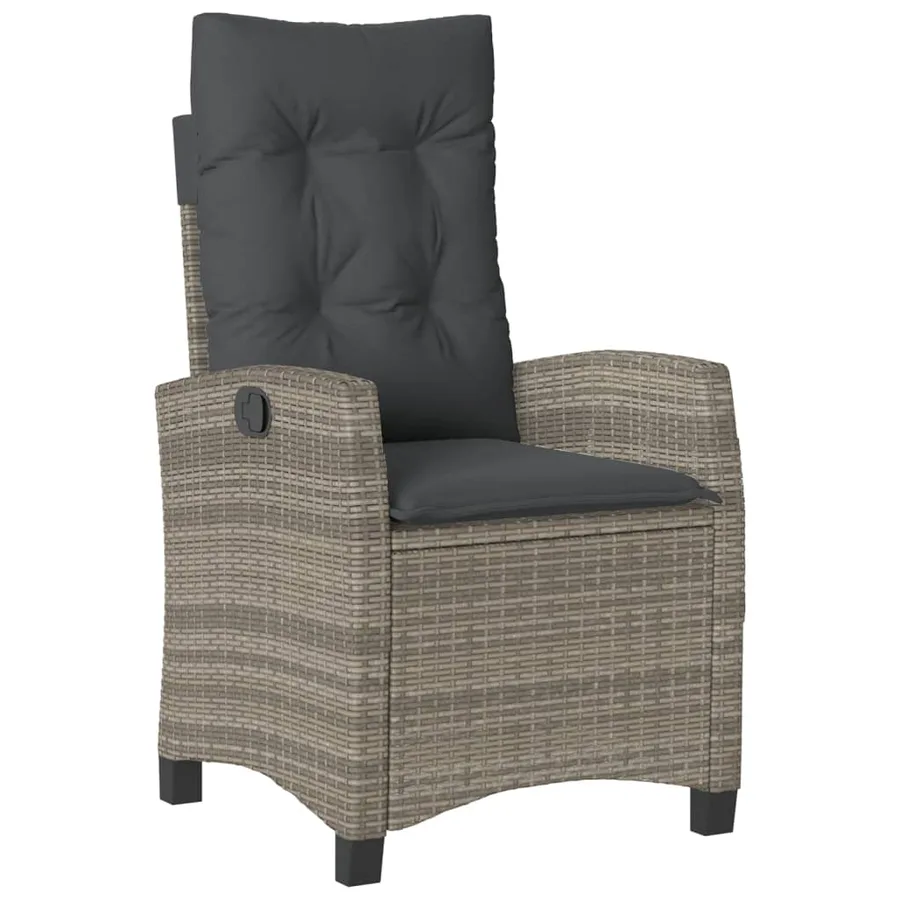 Ensemble à manger de jardin et coussins 7 pcs gris rotin - 4