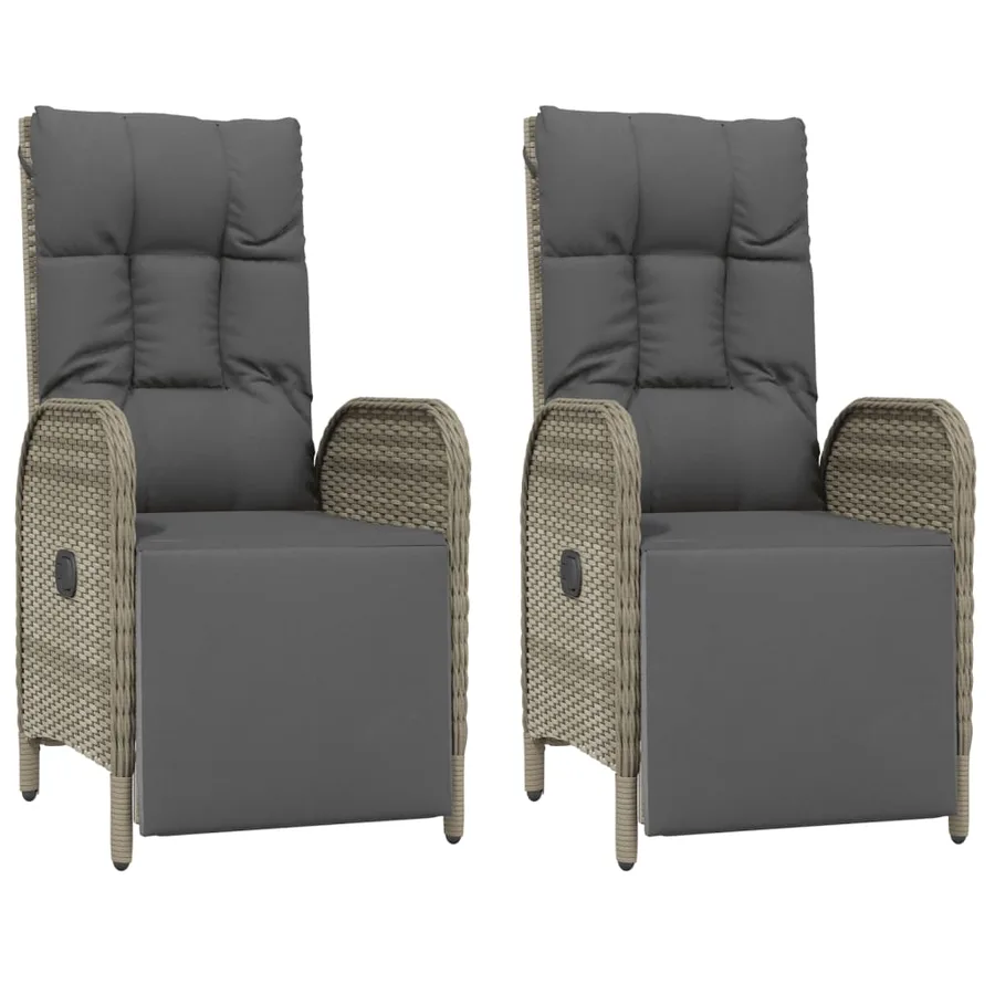 Ensemble à manger de jardin et coussins 7 pcs gris rotin - 4