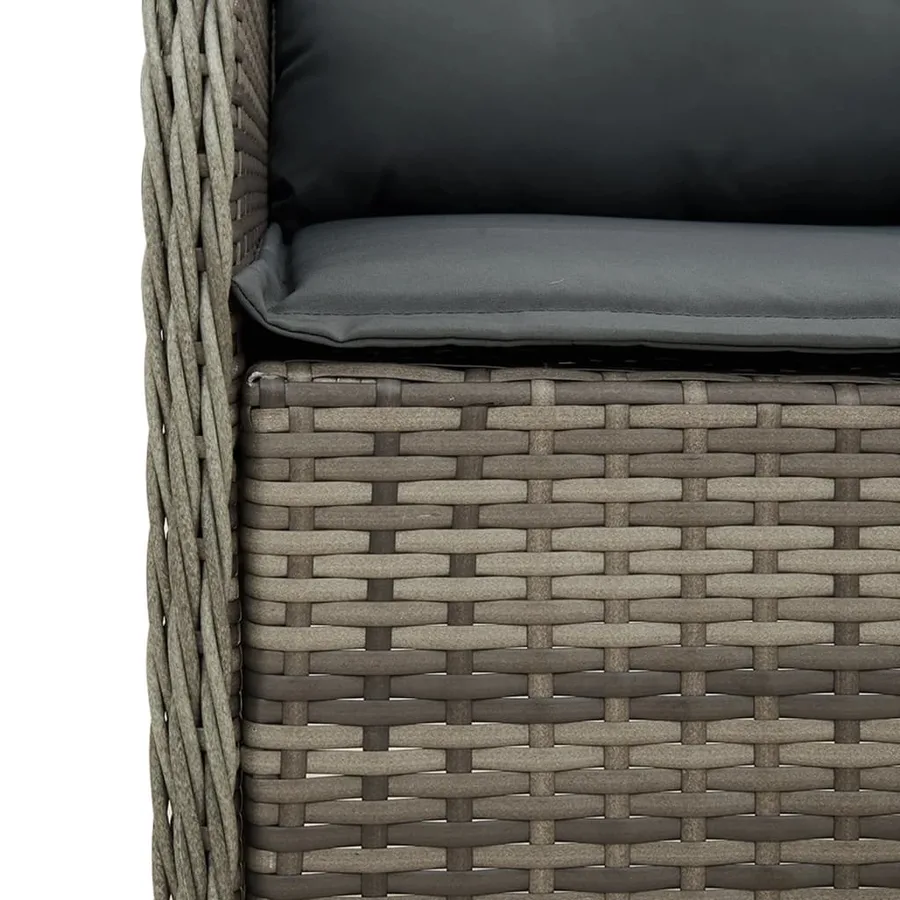 Ensemble à manger de jardin et coussins 7 pcs gris rotin - 5