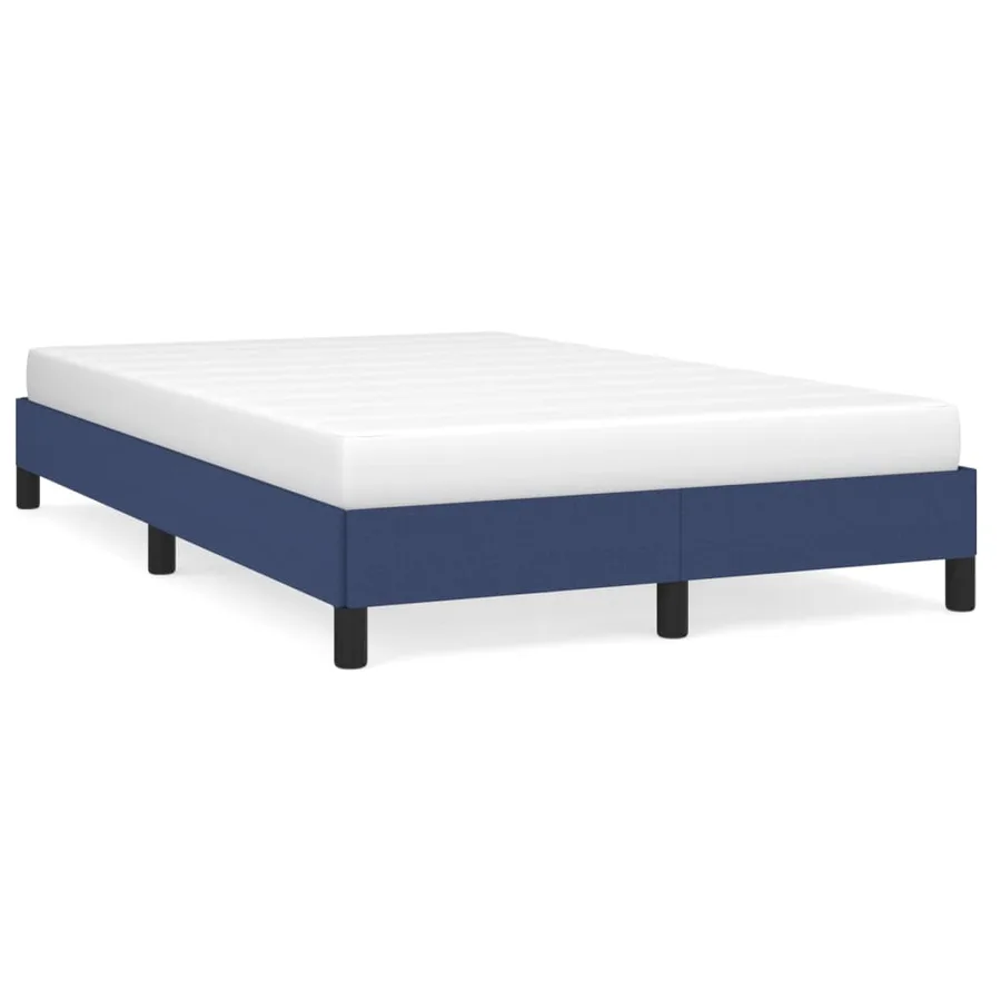 Cadre de lit sans matelas bleu 120x190 cm tissu - 2